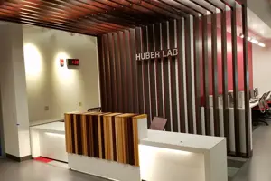 custom wood entryway of healthcare office