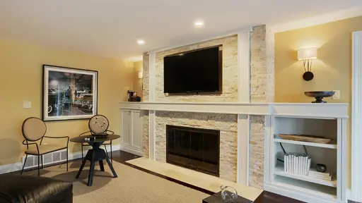 Fireplace and Coffee Table