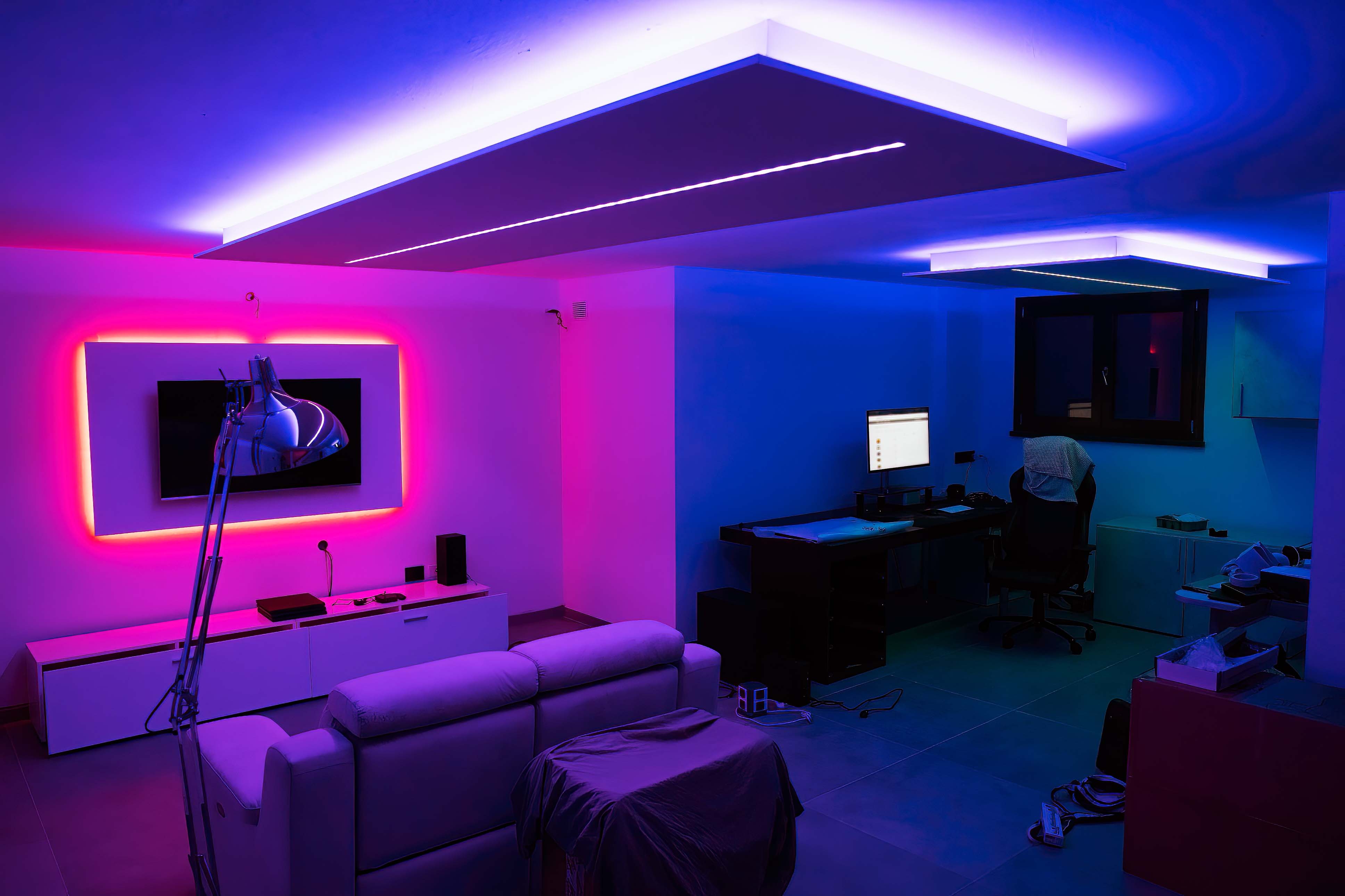 Game room with led lights